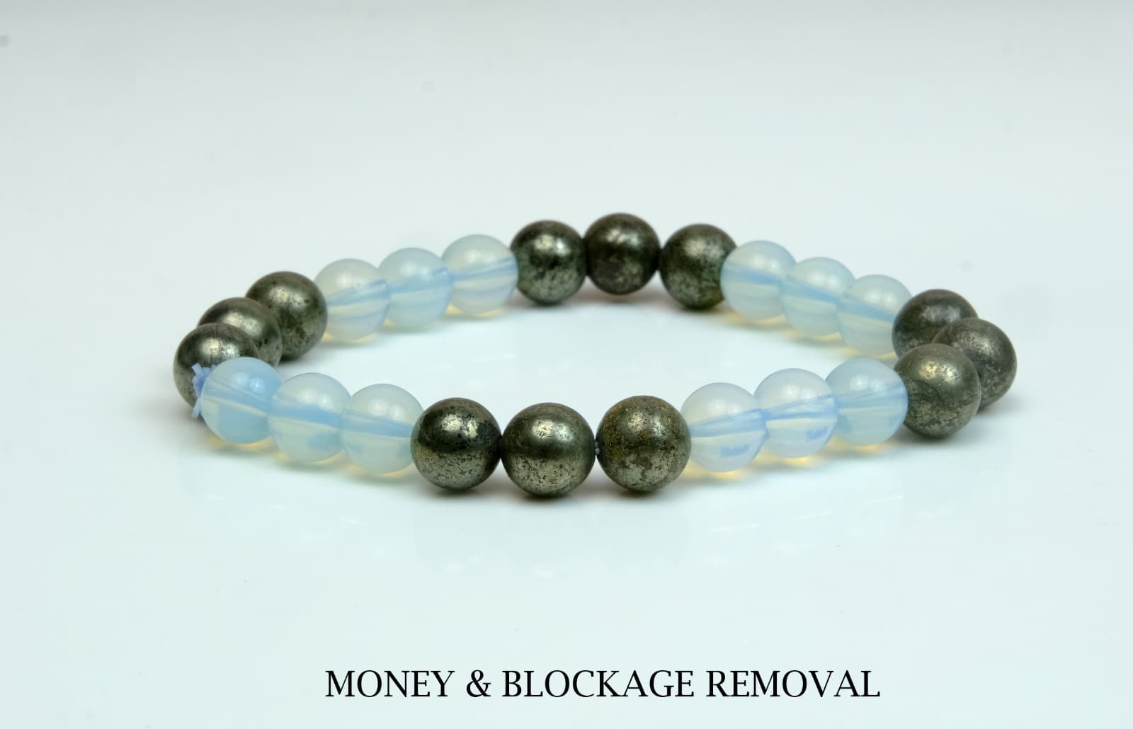 Money & Blockage Removal Blue Lace Agate + Pyrite Bracelet