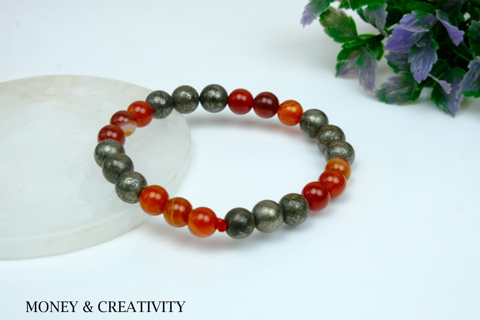 Money & Creativity Carnelian + Pyrite Bracelet