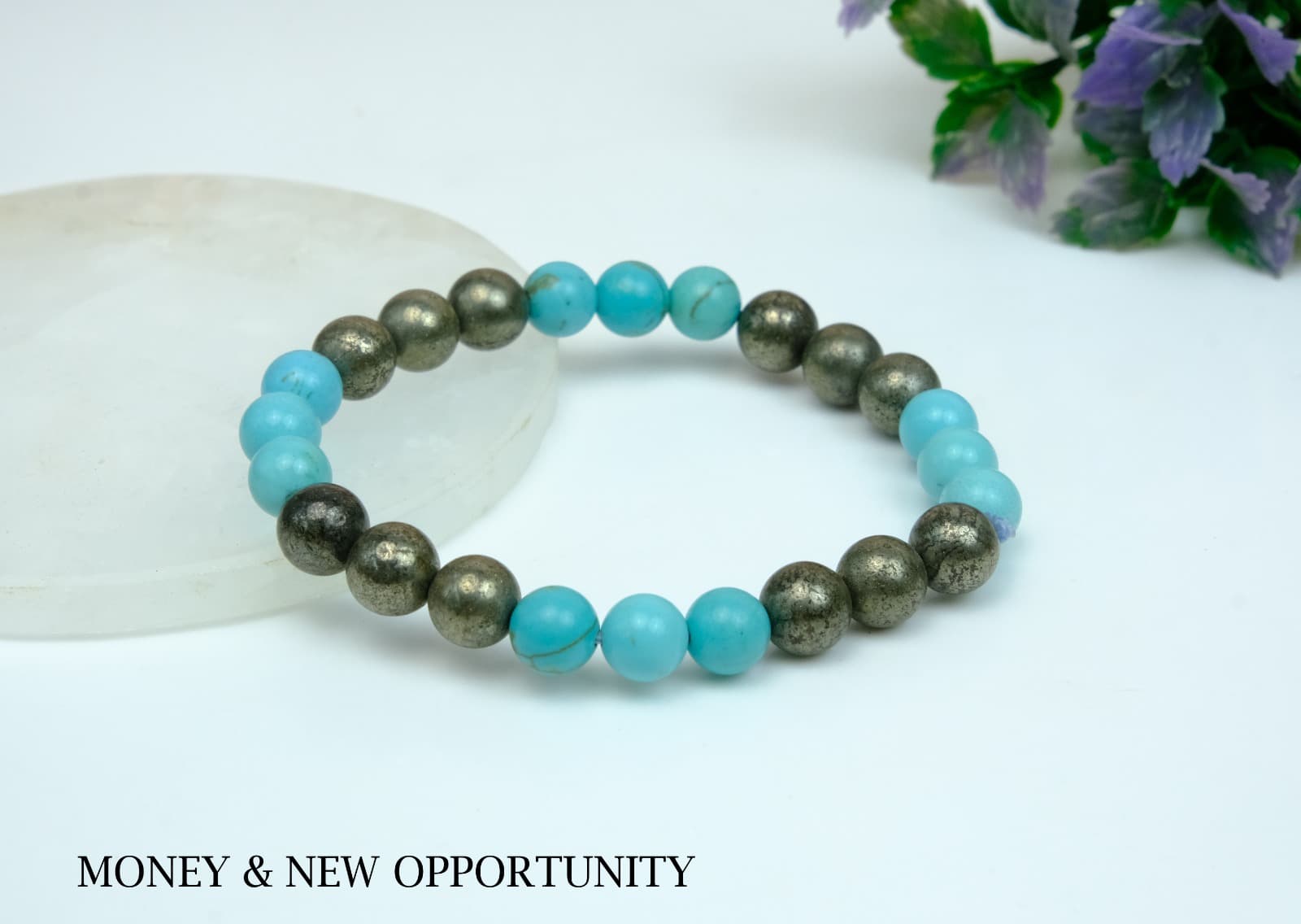 Money & New Opportunity Turquoise + Pyrite Bracelet