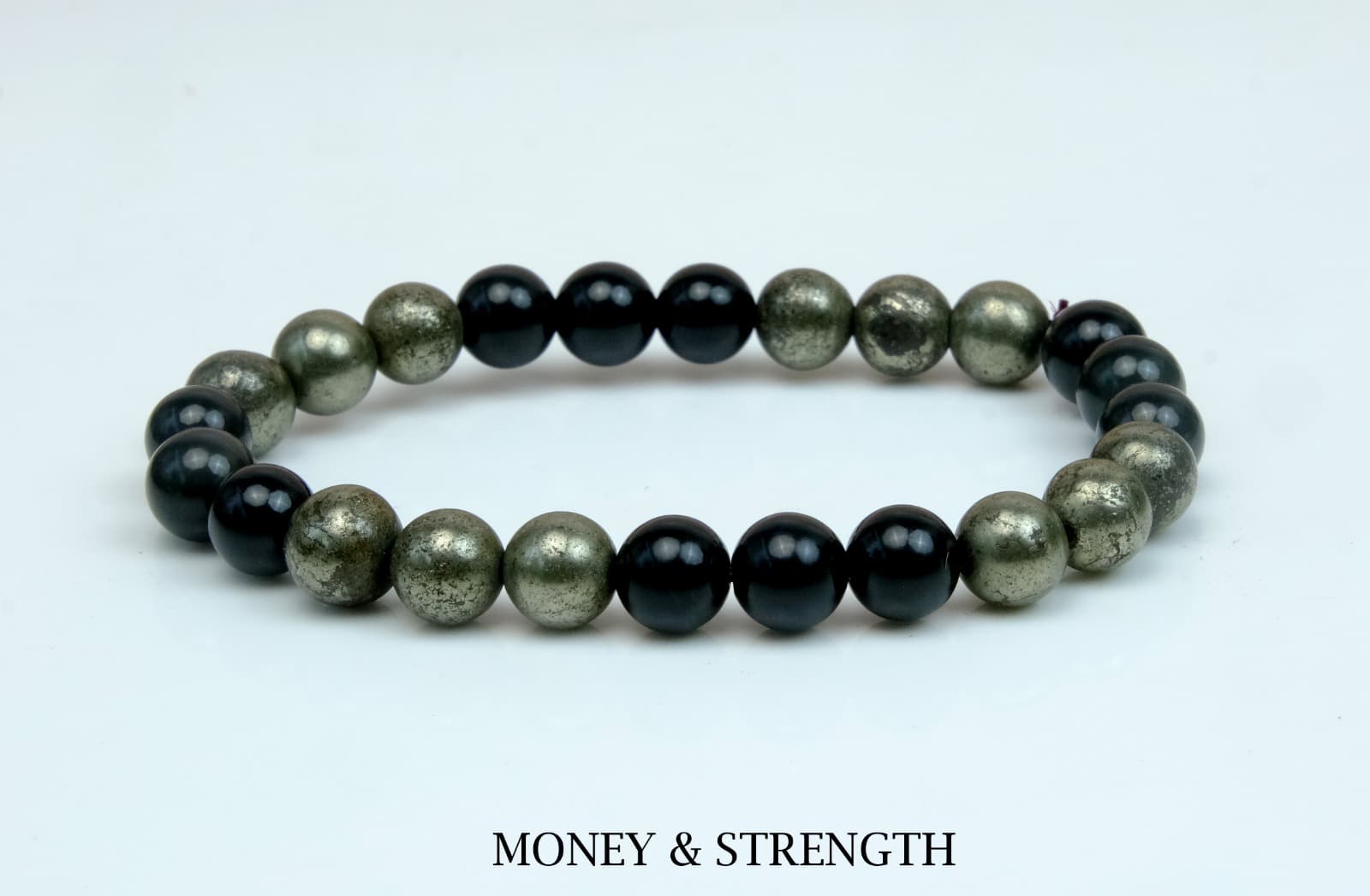 Money & Strength Black Tourmaline + Pyrite Bracelet