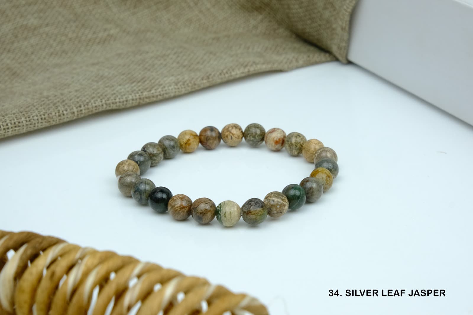 Silver Leaf Jasper Bracelet