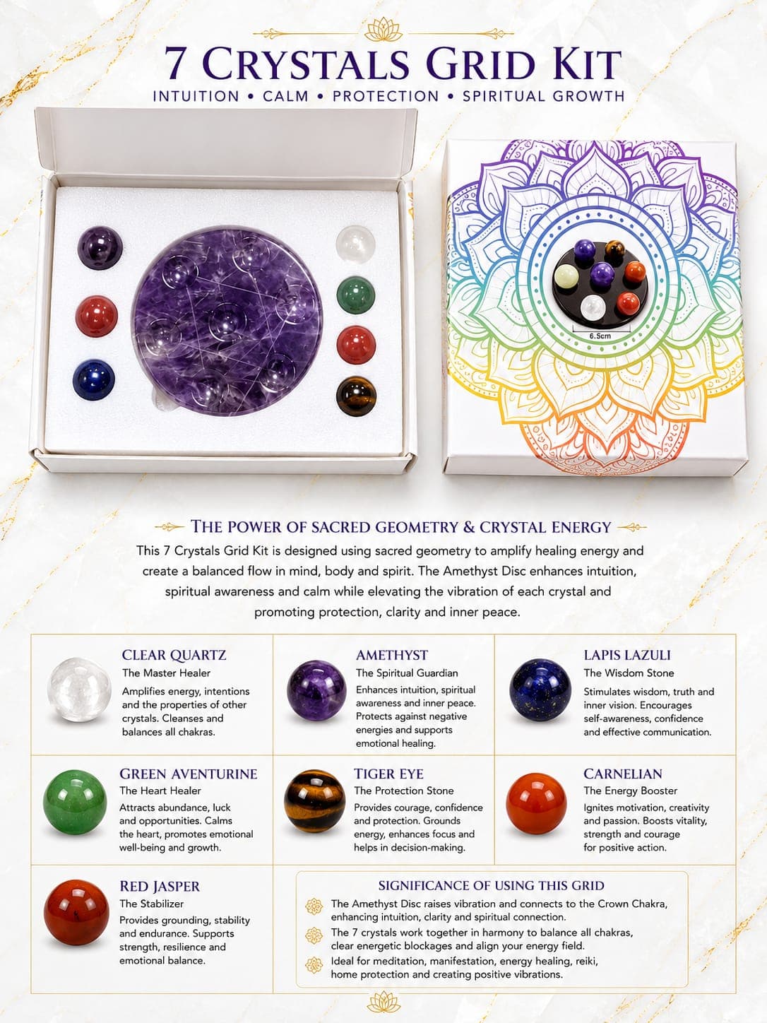 7 Crystals Grid Kit Amethyst