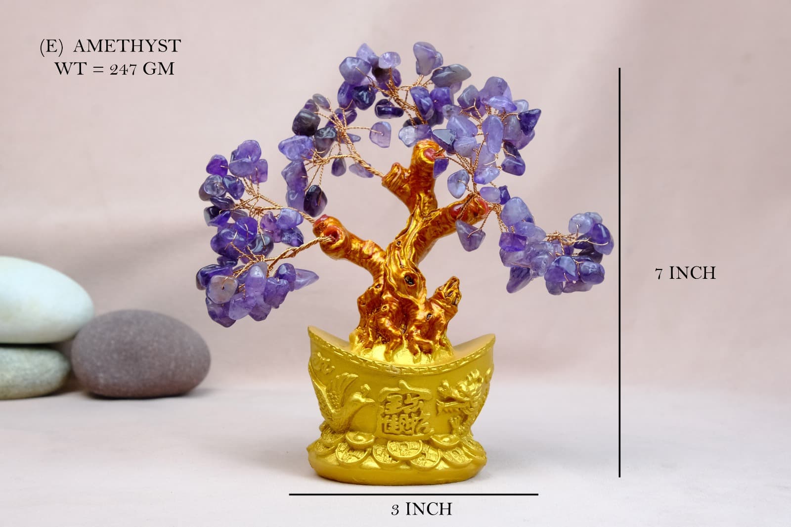 Crystal Tree Amethyst Gold Ingot