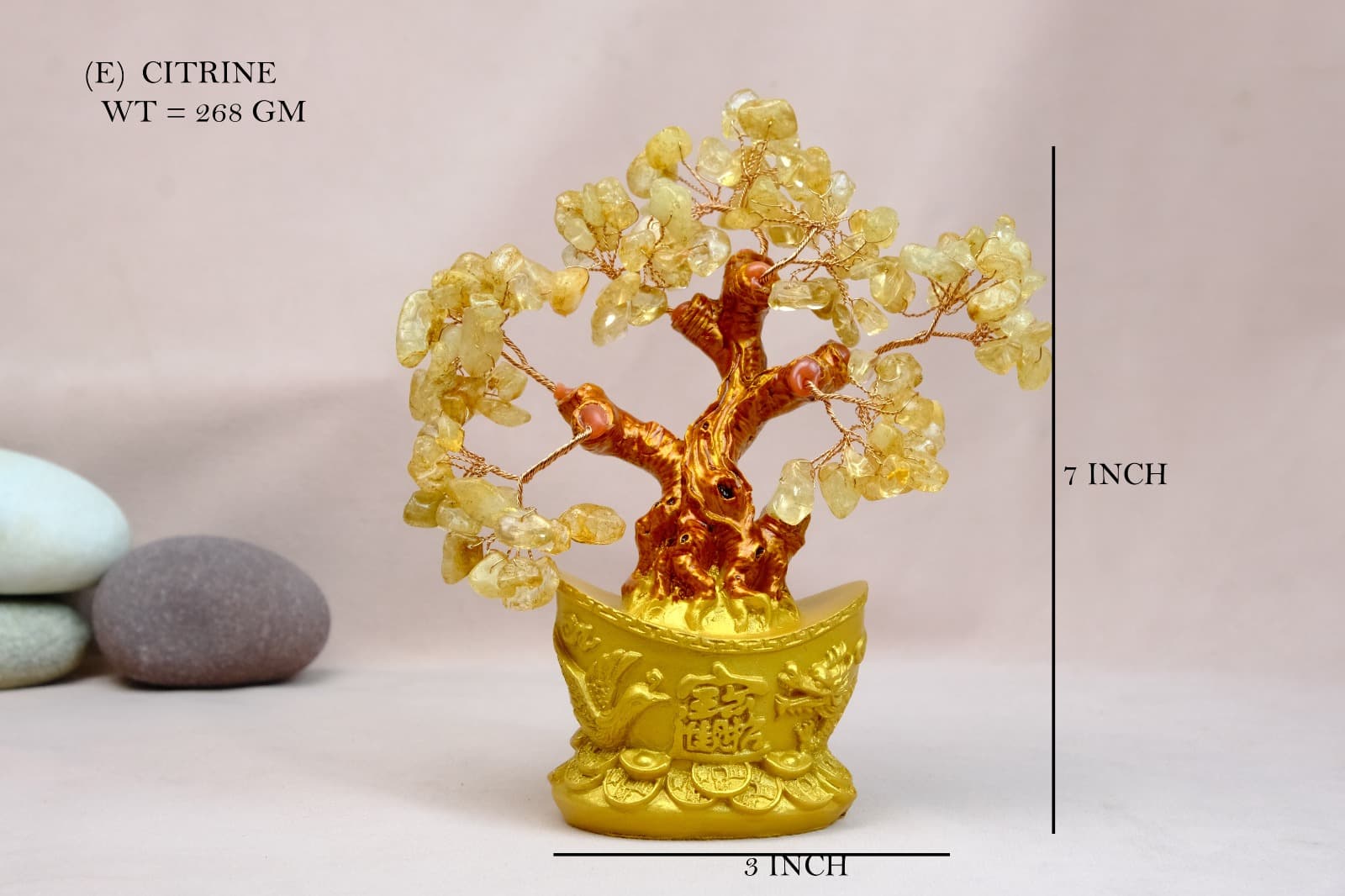 Crystal Tree Citrine Gold Ingot